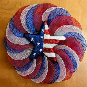 Patriotic Mesh Wreath